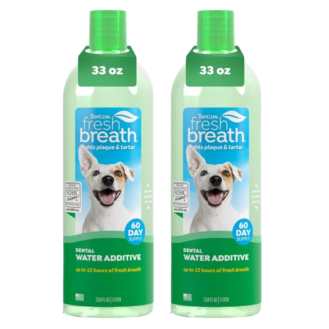 TropiClean - Aditivo de agua para refrescar el aliento de los perros (Enjuague bucal para perros)